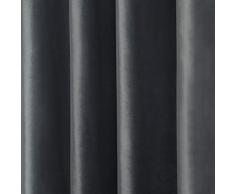 MIULEE 2 Stück Verdunklungsvorhang Samtvorhänge Blickdicht Vorhang mit Ösen Thermogardine Ösenvorhang Verdunkelungsgardinen für Schlafzimmer Wohnzimmer,140 x 225 cm(B x H) Grau