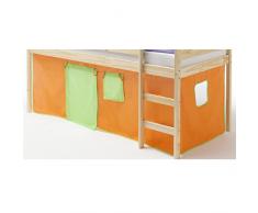 IDIMEX Vorhang Gardine Bettvorhang CLASSIC zu Hochbett Rutschbett Spielbett in grün/orange