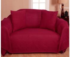 EliteHomeCollection Sofa-Überwurf / Tagesdecke Indian Classic Rib, 250 x 380 cm, mit 2 Kissenbezügen, Weinrot