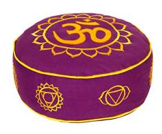 Yogabox Meditationskissen Glückssitz 7 Chakren Om violett