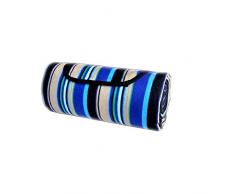 Honeystore 200*150 Fleece Besonders Groß Picknickdecke mit wasserabweisender Unterseite Blau Streifen