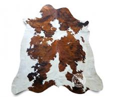 Teppich aus Kuhfell, Farbe: Tricolor Schwarz Braun und Weiß 220 x 200 cm, Premium - Qualität von Pieles del Sol aus Spanien