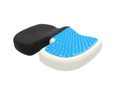 bonmedico Orthopädisches Sitzkissen mit Gel, Memory Foam Stuhlkissen zur Steißbein-Entlastung für Büro, Home Office, Rollstuhl & Auto inkl. E-Book, Druckentlastend z.B. bei Dekubitus, Standard