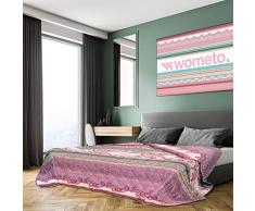 XXL Tagesdecke 220x240 cm OekoTex - Ornamente gesteppt lila rosa türkis Decke Bett Überwurf Wohndecke Steppdecke Landhaus-Stil Barock modern bunt