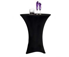 Jolitac 2 x Stretch Stehtischhusse Elastische Tischhusse Stretchhusse Husse für Stehtische Ø 75-81cm (Schwarz, Ø 80)