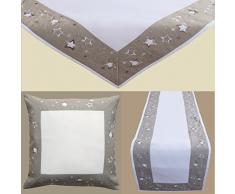 heimtexland Weihnachten Kissenhülle in weiß grau silber bestickt STERNE 40 x 40 cm Kissen Weihnachtskissen Dekokissen Ökotex zertifiziert Typ478