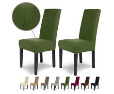 SCHEFFLER-Home Stretch Stuhlhusse Luna | 2er Set elastische Flanell Stuhlabdeckungen | Stuhlhussen Schwingstühle | Spannbezug mit Gummiband | Elegante Stuhlbezüge aus Samt