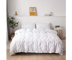 Luofanfei Bettwäsche Set Bettbezug 135x200 cm 2 Teilig Uni Weiss Wendebettwäsche Mikrofaser Unifarben Bettbezug Zweiteilig für Jugendliche Mädchen Erwachsene（FGB 135x200cm）