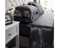 Jasmine Silk Luxus 100% Seide Kissenbezug Silk pillowcase (schwarz) 50x75+7cm