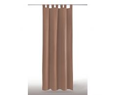 Dekoschal Gardine blickdicht Schlaufenschal Microsatin, Auswahl: hellbraun - nougat 140x245cm