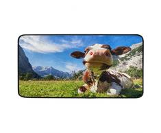 Vipsa Kuh-Teppich, rechteckig, Polyester, rutschfest, 99 x 51 cm