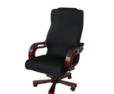 Gaeruite Stuhlhusse Bürostuhl Schreibtischstuhl Drehstuhl Bezüge ,Dehnbar Rotierenden Sessel Cover Schonbezug (L, Black)