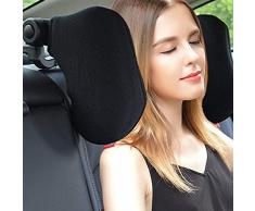 Autositz Kopfstütze Nacken Kissen,Auto Kissen Hochelastisches Nylon Reisekissen Autokissen Komfortabel Unterstützung auf beiden Seiten Nackenkissen (Schwarz)