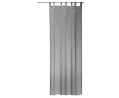 Organza Voile Dekoschal Gardine transparent Vorhang 140x245 cm Kräuselband o Schlaufen #1267 (grau, Schlaufen)