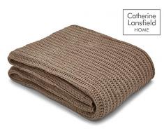 Catherine Lansfield gestrickte Tagesdecke, Material: Synthetik UNA Piazza Naturfarben