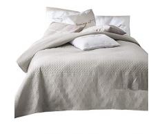 JEMIDI Bett und Sofaüberwurf XL Doppelbett gesteppt 220 x 240 Tagesdecke Überwurf Husse Decke XXL Tagesdecken Steppdecke gesteppt (Beige)