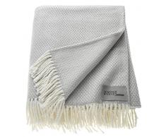 Schöner Wohnen Zen Plaid Decke Tagesdecke Kuscheldecke Wolldecke Couchdecke Sofadecke - Größe 140 x 200 cm - Farbe hellgrau / dunkelgrau / stein / limone / sand / nachtblau / marine