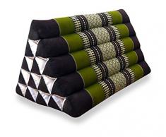 livasia Großes Dreieckskissen als Rückenstützkissen, Thaikissen BZW. Keilkissen, Nackenkissen für das Bett (braun/grün)