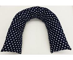 Seitenschläferkissen / Stillkissen 35 x 140 cm (Baumwolle Sterne klein blau)