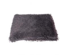 Haustier Hund Katze Flauschige Pelzdecke Schlafmatte Hunde Katzen Bettkissenbezug Wendbare Doppelschicht Waschbar Für Hundebett Couch Sofa 70X100Cm Dunkelgrau