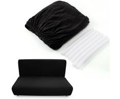 Anladia 2 Sitzer Sofa Husse Sofahusse Schwarz Sofabezüge Sofabezug elastisch Sesselbezug Sesselhusse Sesselüberwurf Möbelschutz Sofaschoner Stretchhusse Universal
