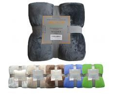 Ebitop Wohndecke, Kuscheldecke, Microfaser Flanell Kuscheldecke Plüschig, Kaschmir Touch Premium Kuscheldecke, Tagesdecke, Wohndecke, Sofaüberwurf Komfortdecke (anthrazit, 220x240cm)