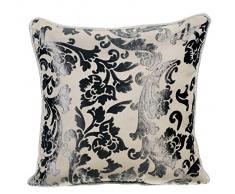 The HomeCentric Grau Kissenbezüge 35 x 35 cm, Samt Kissenbezug, Handgemachte Dekokissenbezug Paloma Grau - Paloma Grey Floral