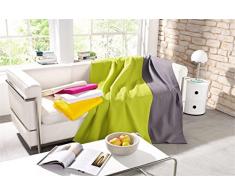 WOHNWOHL® Waffel Decke Tagesdecke Kuscheldecke Wohndecke Farbe Grün; 150x200cm