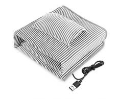 Karvipark Heizdecke, USB-Heizdecke Wärmedecke Waschbar Leicht Zu Tragende Allzweck-Heizdecke für Kinder und Erwachsene Haushalt Büro Oder Nach Draußen Fahren Heizdecke für Kalt Nassen Winter