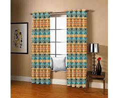 SFALHX Vorhang Schlafzimmer Gestreifte Blume Gardine Blickdicht Thermo Vorhang Kinderzimmer Gardinen Junge Mädchen Ösenvorhang 2 Stücke/B117 x H138cm