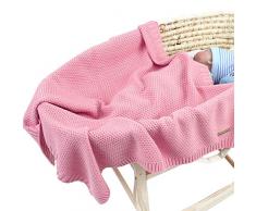 Leyeet Baby Jungen Mädchen Decke Strick Häkeldecke Neugeborene Kinderwagen Puckdecke Farbe wählbar