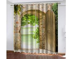 LIGAHUI Ösenvorhang Vorhang Blickdicht Türöffnung 2X B140x H245cm Gardine Blickdicht 2 Stücke Thermo Vorhang Kinderzimmer Gardinen Junge Mädchen Vorhang Schlafzimmer