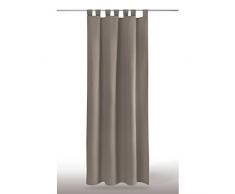 Dekoschal Gardine blickdicht Schlaufenschal Microsatin, Auswahl: sandgrau - schlamm 140x245cm