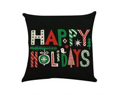 Frohe Weihnachten Kissenbezug Kissenhülle Kissenbezüge Hansee, Dekokissen Cases Xmas Elch Dekokissen Kissenbezug für Wohnzimmer Sofa Haus Dekoration 45cmx 45cm（G)