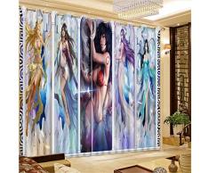 zhuifengshaonian Vorhang Blickdicht - 3D Druck Sexy Engel - Gardinen, 250(H) X140(B) Cmx2 Paneele/Set - Vorhang Verdunkelung Mit Ösen Für Schlafzimmer Wohnzimmer