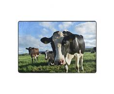 MALPLENA Malplee Kuh-Teppich für Wohnzimmer, Wohnzimmer, Fußmatte, Fußmatte, Schuhe, Schaber für Wohnzimmer, Esszimmer, Schlafzimmer, Küche, Rutschfest, Polyester, 1, 36 x 24 inch