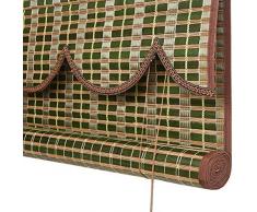 Bambusrollo Holzrollo Im Freien, Sonnenschutzvorhänge Tragbare Vertikaljalousien, Schatten für Garagenfenster/Terrassentür/Pergola, Grün (Size : W100cm×H100cm)