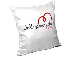 Kissen mit Namen Nina und schönem Lieblingsmensch-Motiv zum Valentinstag - Namenskissen - Kuschelkissen - Schmusekissen