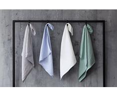 elegante Leinen Bettwäsche Breeze hellblau 1 Bettbezug 135x200 cm + 1 Kissenbezug 80x80 cm