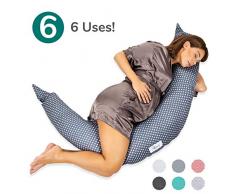 Koala Babycare® Schwangerschaftskissen und Stillkissen mit verdecktem Reißverschluss - Füllung aus Faserflocken – auch für das Kinderbett zur Schlafverbesserung und als Stoßstange – KHUGS