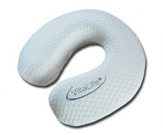 VitaLife Nackenhörnchen Nackenkissen für unterwegs viscoelastischer Kern 33x33x8