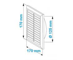 Lüftungsgitter Abschlussgitter Insektenschutz rund Ø 125 mm weiß ABS Gitter T83