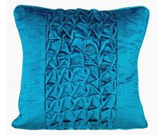 Blau Kissenbezüge 60 x 60 cm, Samt Kissenbezug, handgemachte Dekokissenbezug Blau - Knotty Blue Love