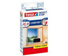 tesa Fliegengitter Comfort Klettband für Fenster, weiß, 1,3m:1,5m
