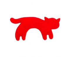 Leschi WÄRMEKISSEN lindert Bauchschmerzen/für Mikrowelle und Ofen/Körnerkissen für Kinder und Babys/Katze Minina, klein, rot schwarz