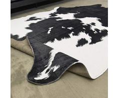 NanXi Anti-Rutsch-Teppich aus Kunstpelz Printed (Kuh-Druck) Schwarzweiss-Kuh-Fell-Bereich Teppich maschinenwaschbar Tier Teppich für Heim und Büro,Cow