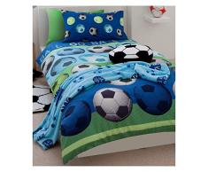 Einzelne Wendbare Fußball Blau Baumwolle Bettwäsche Set Deckel Bettbezug Set
