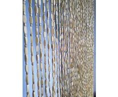 Perlenvorhang Türvorhang Beige Holzschnüre zum Dekoration Raumteiler Zuhause Türöffnung Wohnzimmer Küche Büro Restaurant, Anpassen (Size : 35 strand-80x195cm)