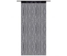 Arsvita Fadenvorhang Metallik-Optik mit Stangendurchzug, Türvorhang 140x250cm (Schwarz)