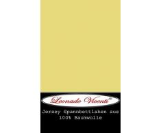 Leonado Vicent - Classic Spannbettlaken Bettlaken 100% Baumwolle Jersey Spannbetttuch in vielen Farben & Größen MARKENQUALITÄT ÖKO TEX Standard 100 (200 x 200 cm - 200 x 220 cm, Gelb)